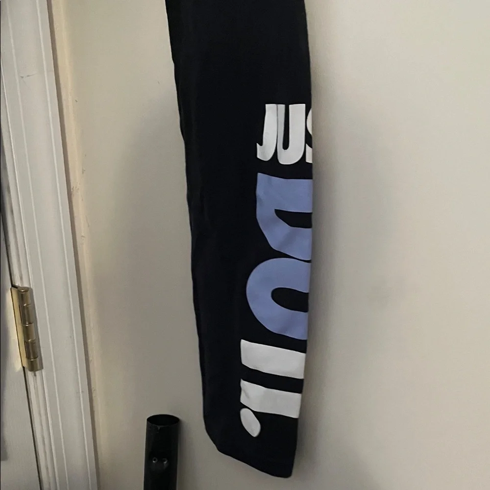 Nike Black Leggings with White and Blue Logo - Size L - Picture 5 of 6